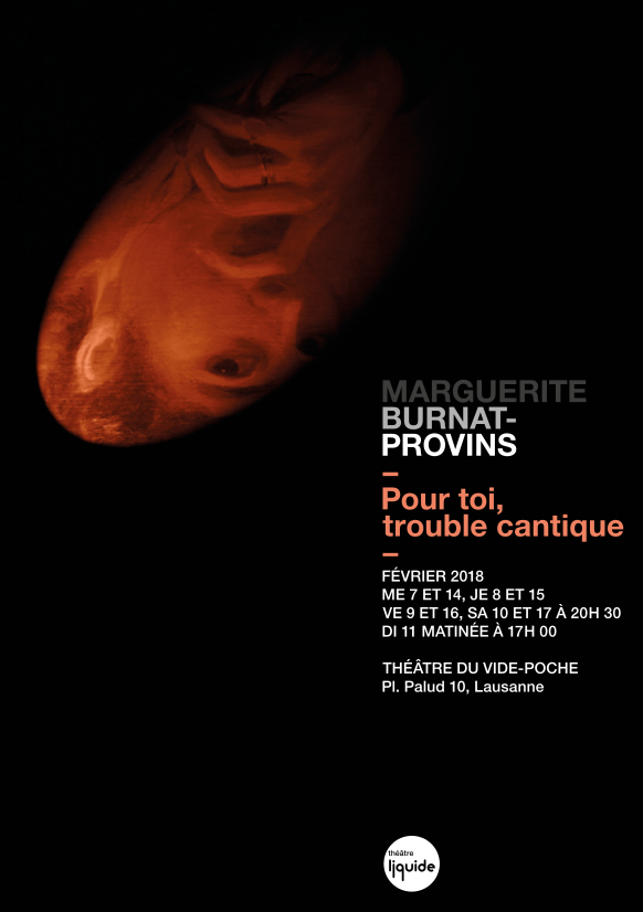 Affiche du spectacle "Pour toi, trouble cantique"