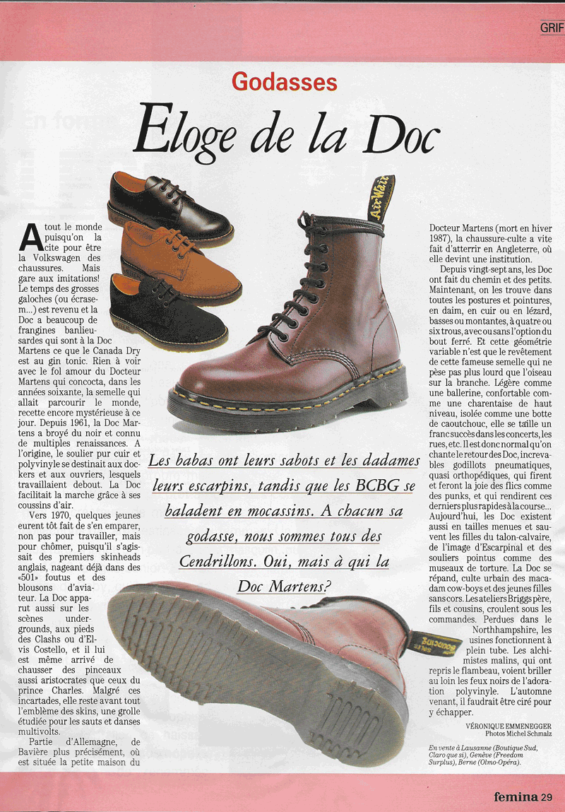 Article sur les chaussures Doc Martins