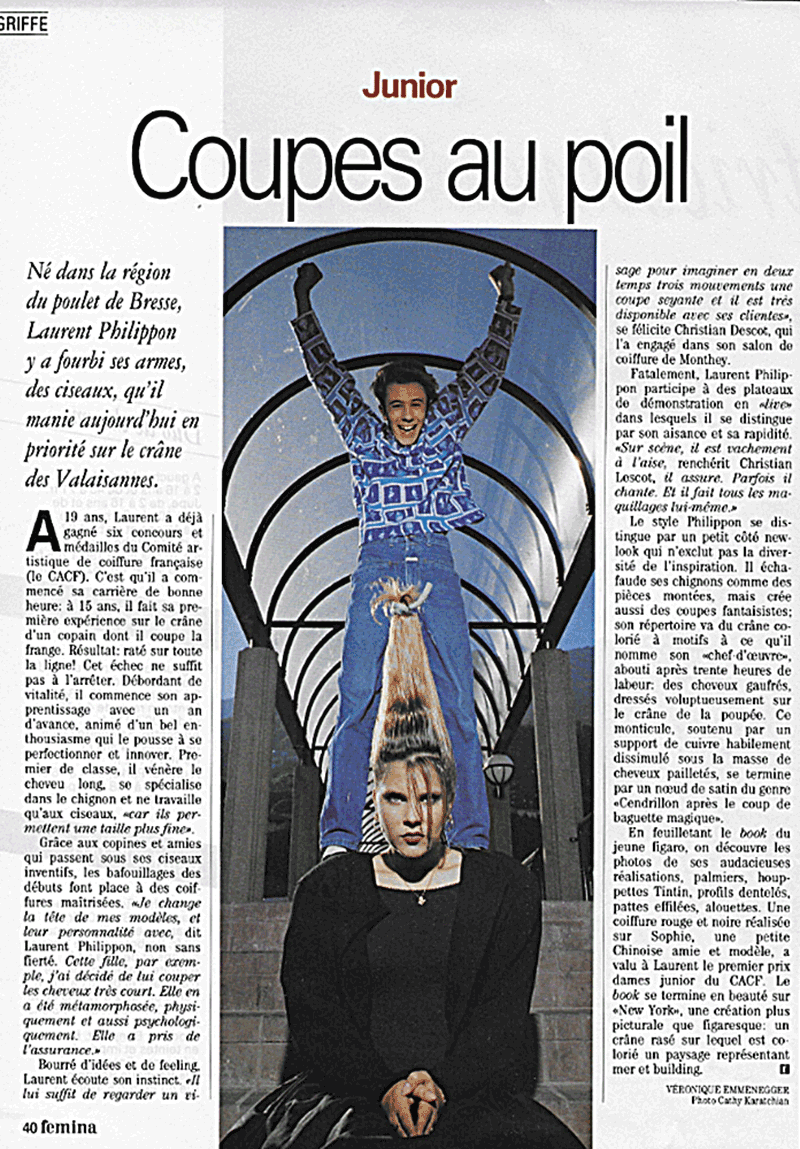 Article sur le coiffeur Laurent Philippon