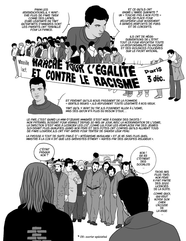 Planche d'un roman graphique sur les années 80