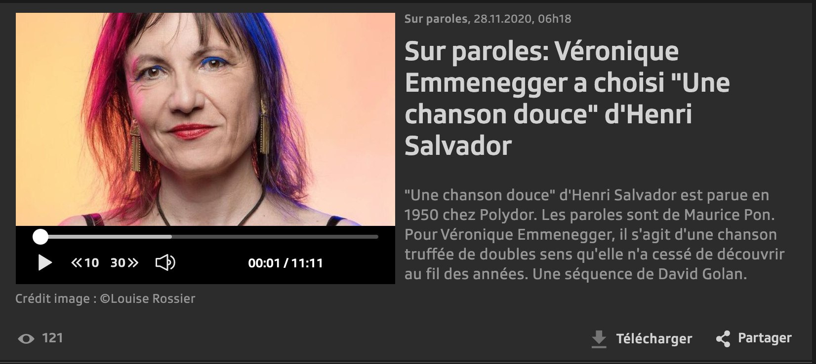 «Sur paroles» une émission de David Golan